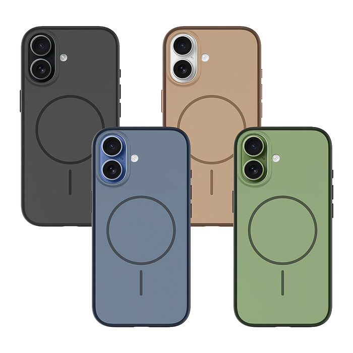 全彩撞色系列 iPhone 17 磨砂膚感磁吸軍規手機殼