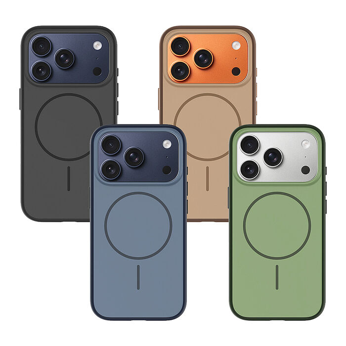 全彩撞色系列 iPhone 17 Pro Max 磨砂膚感磁吸軍規手機殼