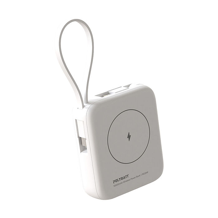 POLYBATT 10000mAh N52磁吸無線充+自帶雙線 多功能行動電源 雙PD快充/電量顯示/隱形支架