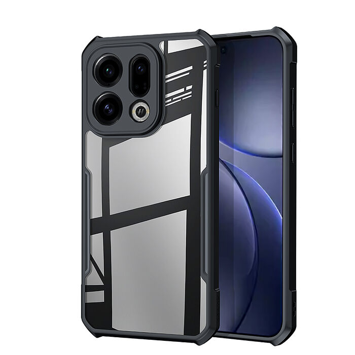 XUNDD訊迪 軍事防摔 OPPO Find X9 系列 鏡頭全包覆 清透保護殼 手機殼(夜幕黑)