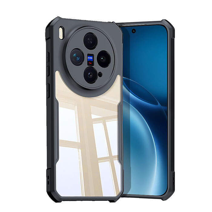 XUNDD訊迪 軍事防摔 vivo X300 系列 鏡頭全包覆 清透保護殼 手機殼(夜幕黑)