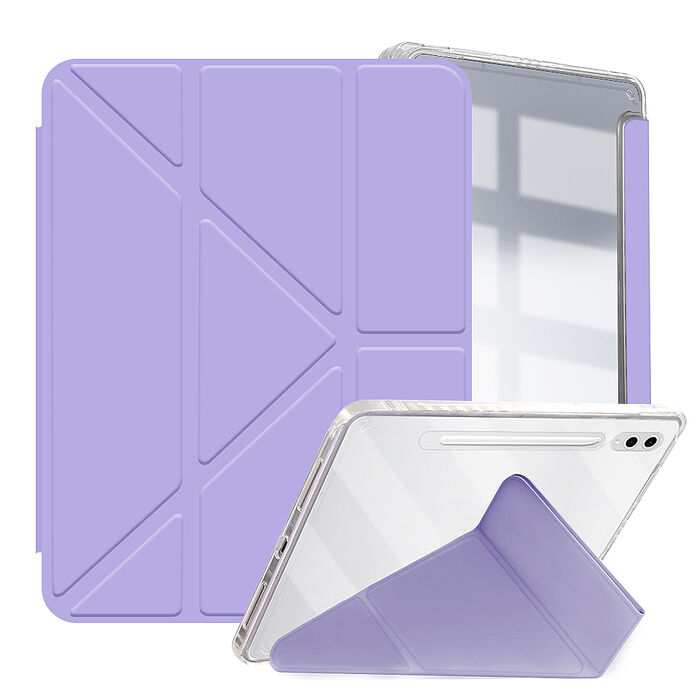 VXTRA 軍事防摔級 三星 Galaxy Tab S10 Lite 10.9吋 Y折晶透背蓋立架皮套 含筆槽