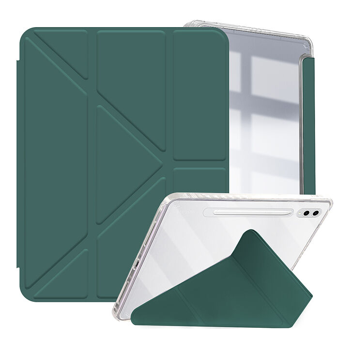 VXTRA 軍事防摔級 三星 Galaxy Tab S10 Lite 10.9吋 Y折晶透背蓋立架皮套 含筆槽