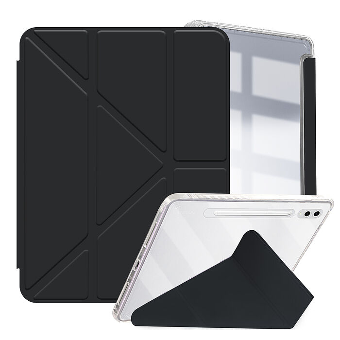 VXTRA 軍事防摔級 三星 Galaxy Tab S10 Lite 10.9吋 Y折晶透背蓋立架皮套 含筆槽