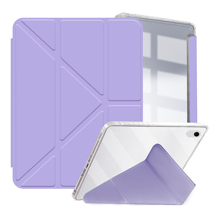 VXTRA 軍事防摔級 三星 Galaxy Tab S11 Y折晶透背蓋立架皮套 含筆槽