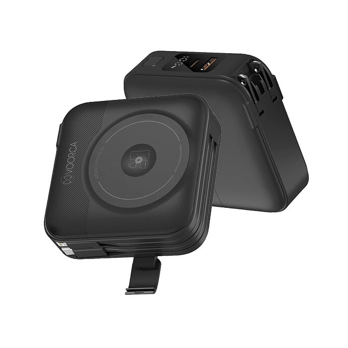 VOORCA 10000mAh 自帶雙線手機支架 磁吸無線充液晶顯示行動電源 BSMI/NCC/中國3C