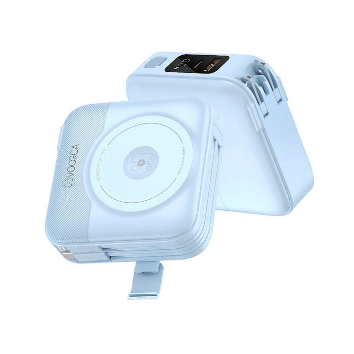 VOORCA 10000mAh 自帶雙線手機支架 磁吸無線充液晶顯示行動電源 BSMI/NCC/中國3C