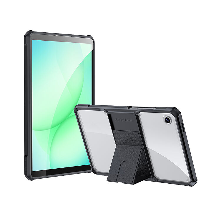 XUNDD訊迪 軍事氣囊 三星 Galaxy Tab A11+ 11吋 隱形支架殼 平板防摔保護套(極簡黑)