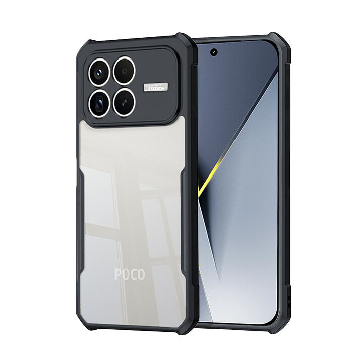 XUNDD訊迪 軍事防摔 POCO F8 Pro 鏡頭全包覆 清透保護殼 手機殼(夜幕黑)