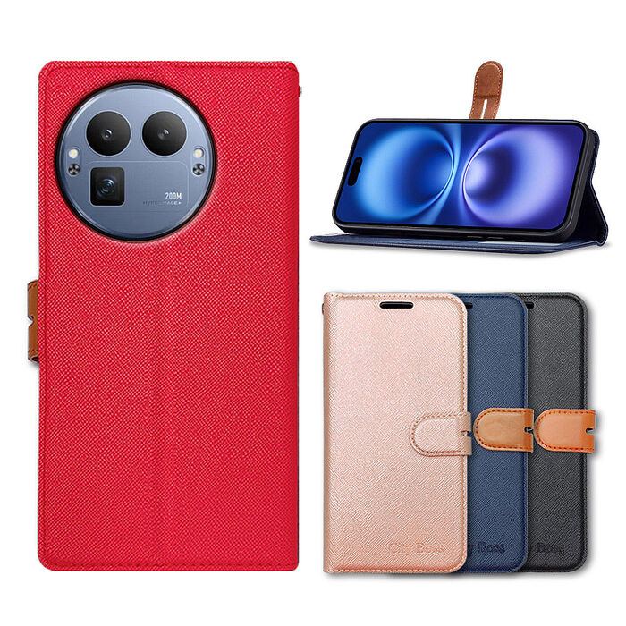 CITY都會風 realme GT 8 Pro 插卡立架磁力手機皮套 有吊飾孔