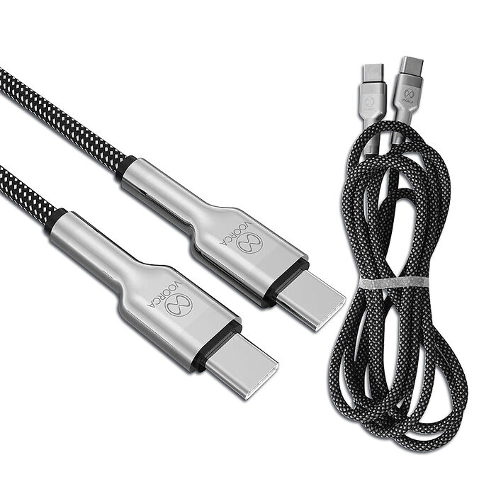 VOORCA 240W高效快充 Type-C to Type-C 鋅合金接頭 高密度48編混編線身 數據傳輸充電線 1.5M