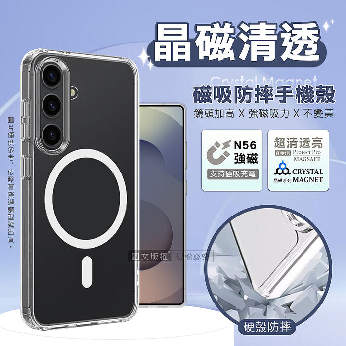 晶磁清透 三星 Galaxy S26 系列 抗發黃保護殼 磁吸防摔手機殼(透明)