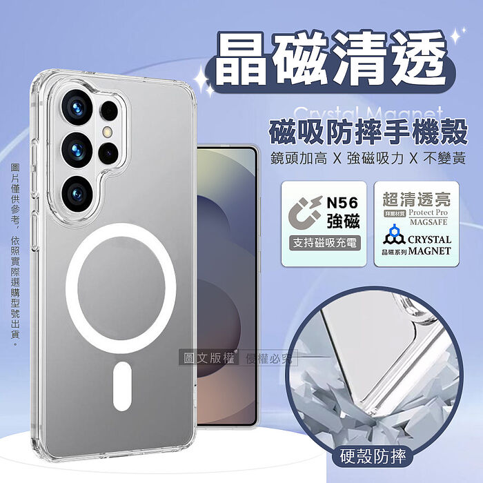 晶磁清透 三星 Galaxy S26 系列 抗發黃保護殼 磁吸防摔手機殼(透明)