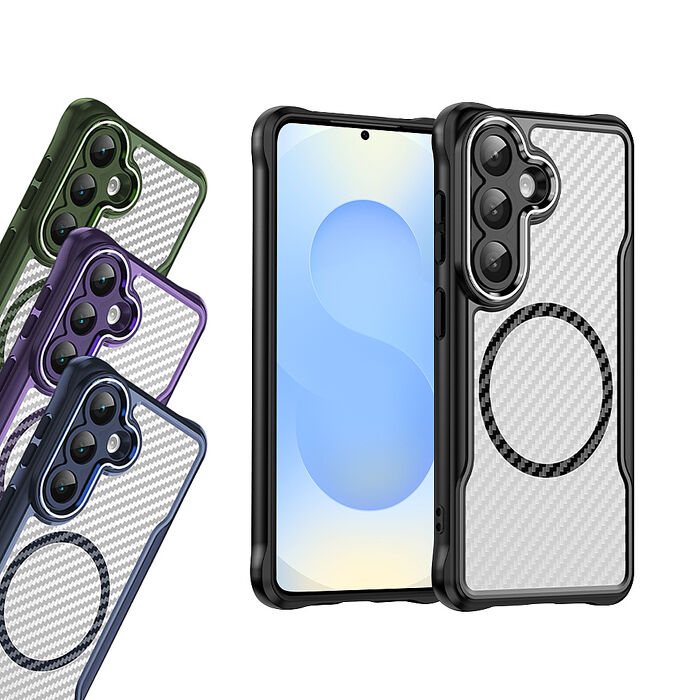 領先Pro 三星 Galaxy S26 系列 鋁合金鏡頭框 碳纖紋磁吸防摔殼 手機殼