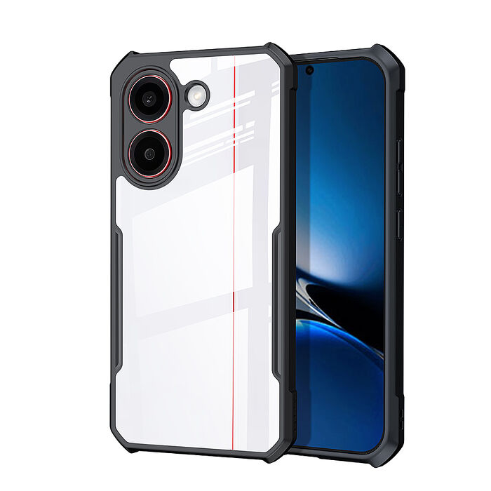 XUNDD訊迪 軍事防摔 POCO X8 Pro 5G 鏡頭全包覆 清透保護殼 手機殼(夜幕黑)