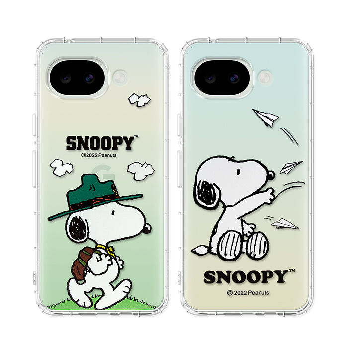 史努比/SNOOPY 正版授權 Google Pixel 10a 漸層彩繪空壓手機殼 (紙飛機/郊遊)