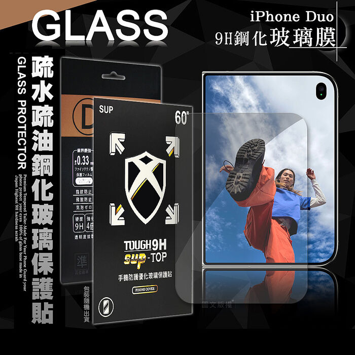 全透明 iPhone Duo 疏水疏油9H鋼化頂級晶透玻璃膜 玻璃保護貼
