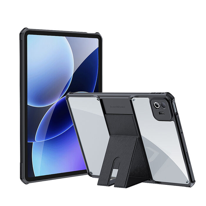 XUNDD訊迪 軍事氣囊 小米平板Pad 8/8 Pro 隱形支架殼 平板防摔保護套(極簡黑)