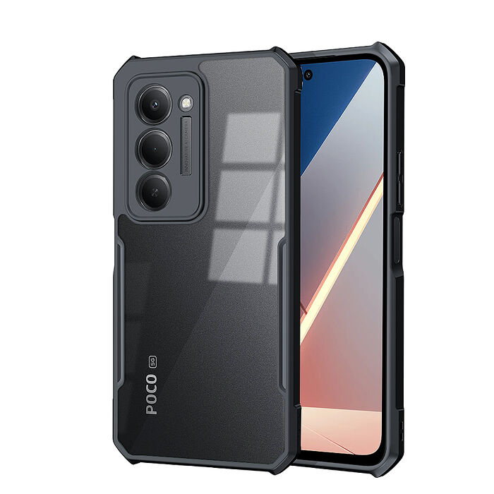 XUNDD訊迪 軍事防摔 POCO M8s 5G 鏡頭全包覆 清透保護殼 手機殼(夜幕黑)