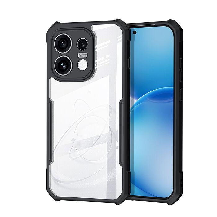XUNDD訊迪 軍事防摔 OPPO Reno16 F 鏡頭全包覆 清透保護殼 手機殼(夜幕黑)