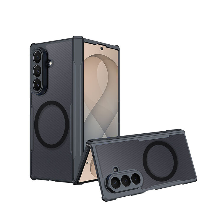 XUNDD訊迪 軍事防摔+自帶玻璃貼 三星 Galaxy Z Fold8 Ultra 鏡頭全包覆 摺疊磁吸手機殼(夜幕黑)