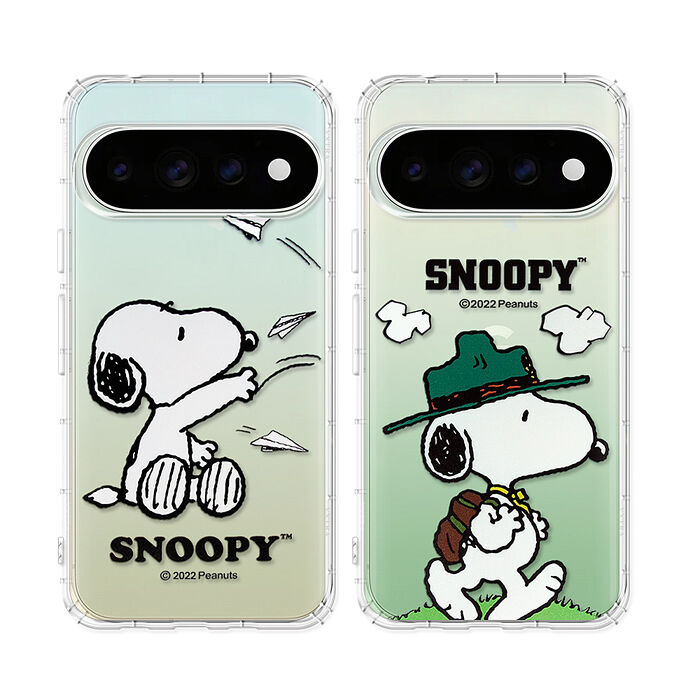 史努比/SNOOPY 正版授權 Google Pixel 11 / 11 Pro 漸層彩繪空壓手機殼 (紙飛機/郊遊)