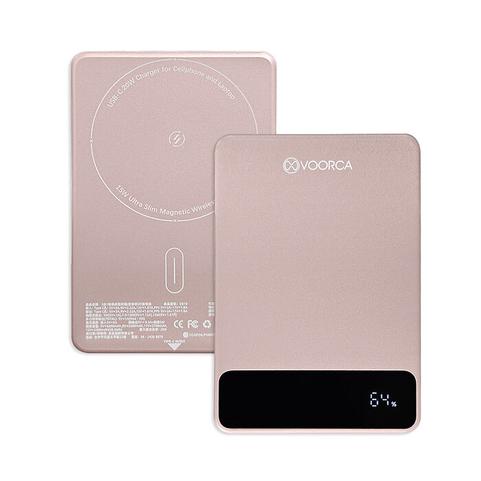 VOORCA 10000mAh 新型半固態電芯 三合一磁吸無線充行動電源 輕巧迷你/電量顯示