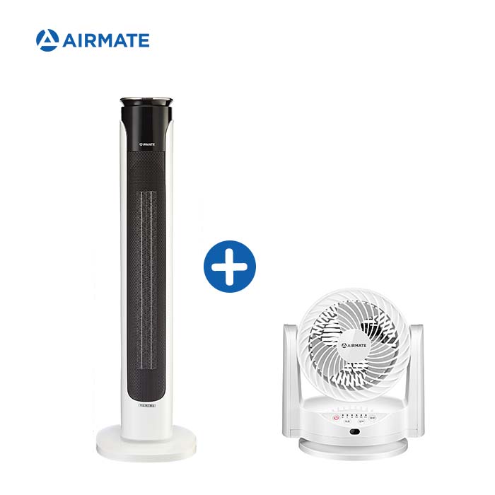 Airmate艾美特 智慧遙控陶瓷電暖器+6吋空氣遙控循環扇