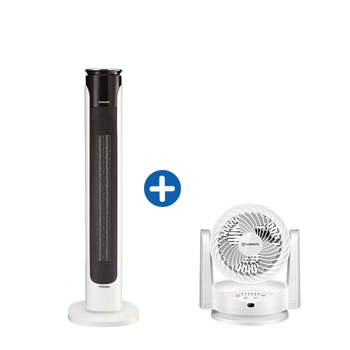 Airmate艾美特 智慧遙控陶瓷電暖器+6吋空氣遙控循環扇