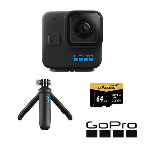 GoPro HERO 11 Black Mini 手持套組 (HERO11Mini單機+Shorty迷你延長桿+腳架+64G記憶卡) 公司貨