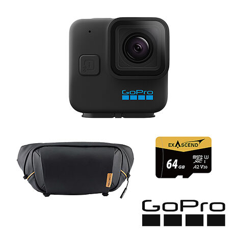 GoPro HERO 11 Black Mini 獨家潮流套組 (HERO11Mini單機+PGYTECH ONE GO 胸包+64G記憶卡) 公司貨