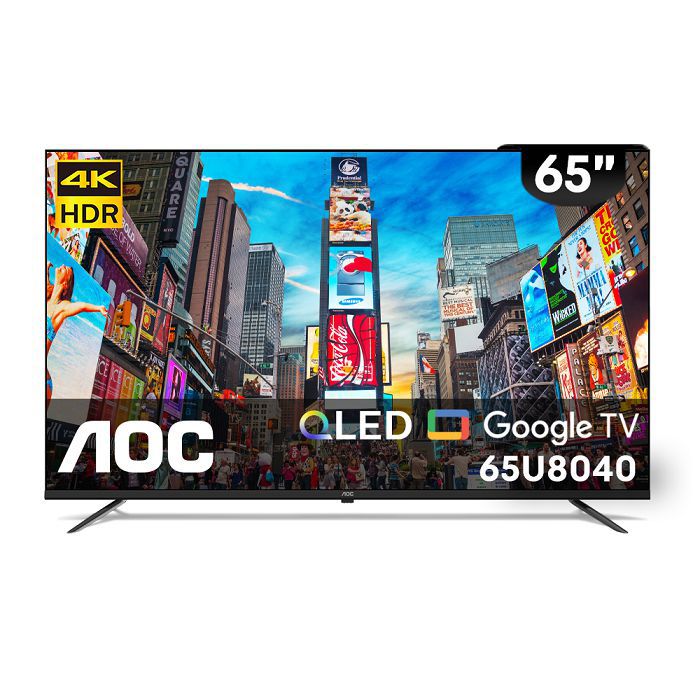 AOC 65U8040 (含安裝) 65吋 4K QLED Google TV WI-FI聯網顯示器【智慧家庭】