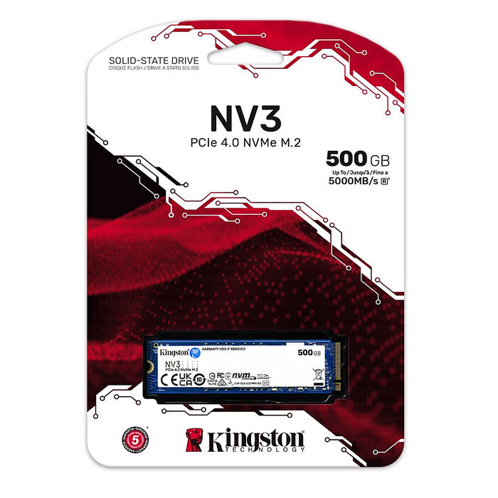 Kingston 金士頓 NV3 500GB Gen4 PCIe SSD 固態硬碟 (SNV3S/500G)