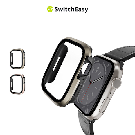 魚骨牌 SwitchEasy Apple Watch Modern Hybrid 鋼化玻璃鋁合金保護殼 41mm (通用最新9代)