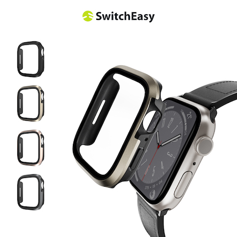魚骨牌 SwitchEasy Apple Watch Modern Hybrid 鋼化玻璃鋁合金保護殼 45mm (通用最新9代)