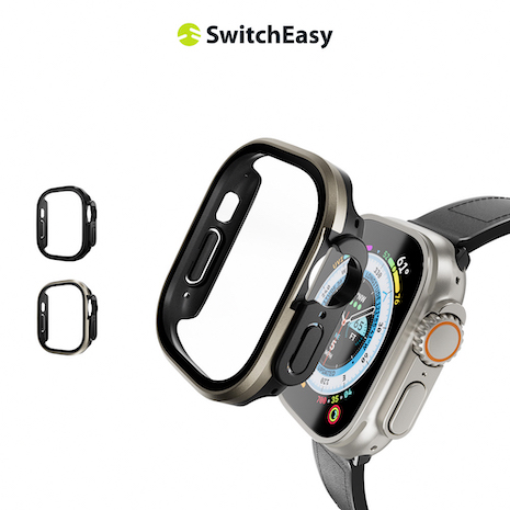 魚骨牌 SwitchEasy Apple Watch Modern Hybrid 鋼化玻璃鋁合金保護殼 49mm (通用最新Ultra2)