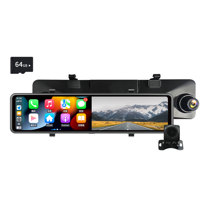 【e即棒】Philo 飛樂 CarPlay/Android Auto 4K高畫質 雙鏡頭行車紀錄器 電子後視鏡 CAP66【贈64G記憶卡+補助安裝】(門號綁約優惠)