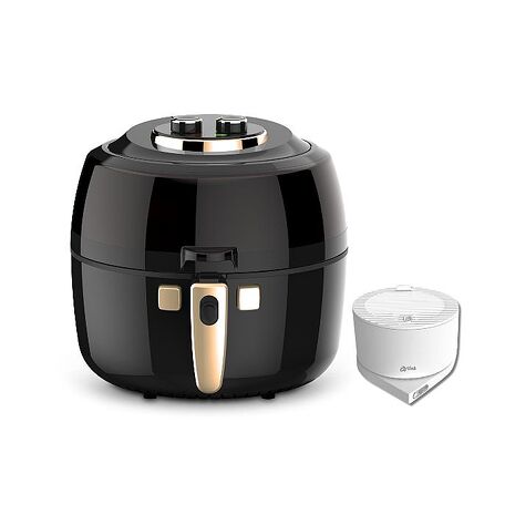 Arlink攪拌型氣炸鍋玫瑰金把手新配色EC-990 + 便攜式蔬果/肉品淨化機HC20 1+1超值組