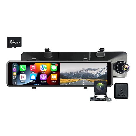 【Philo 飛樂】CarPlay/Android Auto 4K高畫質 雙鏡頭行車紀錄器 電子後視鏡 CAP66【贈64G記憶卡】