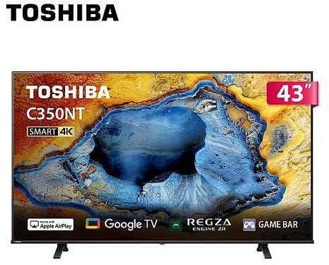 TOSHIBA 東芝 REGZA 43型4K Google TV液晶顯示器(43C350NT)贈基本桌上安裝+萬用密封罐三入組