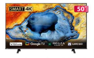 TOSHIBA東芝 REGZA 50型4K Google TV液晶顯示器(50C350NT)基本桌上安裝 贈E-books S54 運動音控接聽耳溝式耳麥