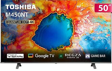 TOSHIBA 東芝 REGZA 50型4K QLED Google TV液晶顯示器(50M450NT) 贈固定式壁掛安裝(一般牆面)