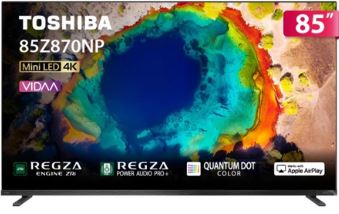 TOSHIBA 東芝 REGZA 贈基本安裝85型4K 144Hz QD Mini LED AirPlay2 智慧顯示器 (85Z870NP)贈-伸縮壁掛安裝(NP-SP5)(一般牆面)