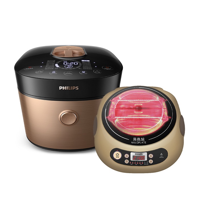 Philips 飛利浦雙重脈衝智慧萬用鍋+不挑鍋黑晶爐(HD2195+HD4990)