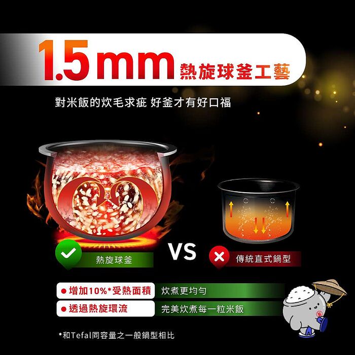 Tefal 特福 熱旋球釜6人份微電腦電子鍋(RK7301H0)【品牌週加碼滿額贈】