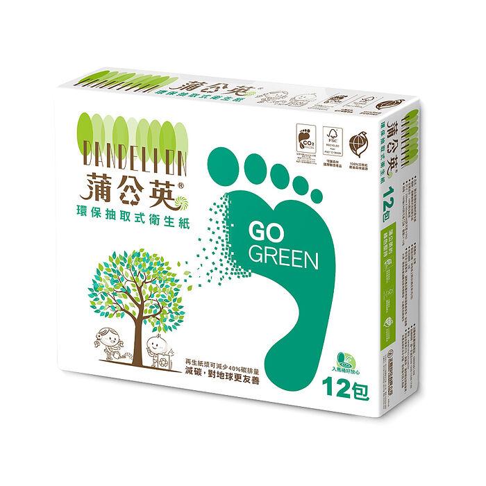 【蒲公英】環保抽取式衛生紙100抽*12包*6串(箱)【VIP優惠】