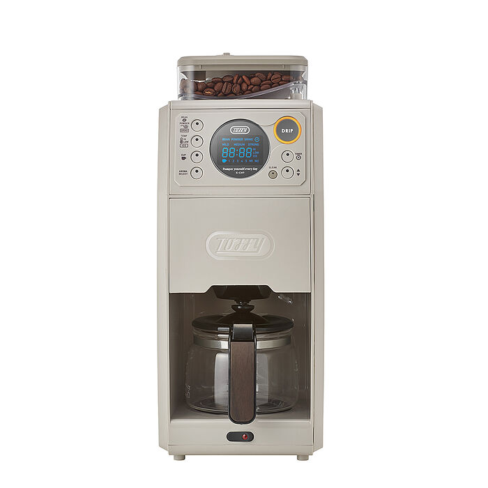 【日本 TOFFY】Premium全自動錐形研磨咖啡機(灰杏白/質感黑) K-CM9
