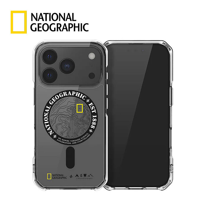 National Geographic Rugged 磁吸防摔保護殼 iPhone17 系列 - 地形黑