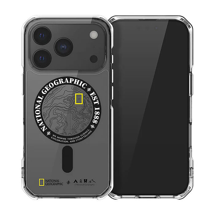 National Geographic Rugged 磁吸防摔保護殼 iPhone17 系列 - 地形黑