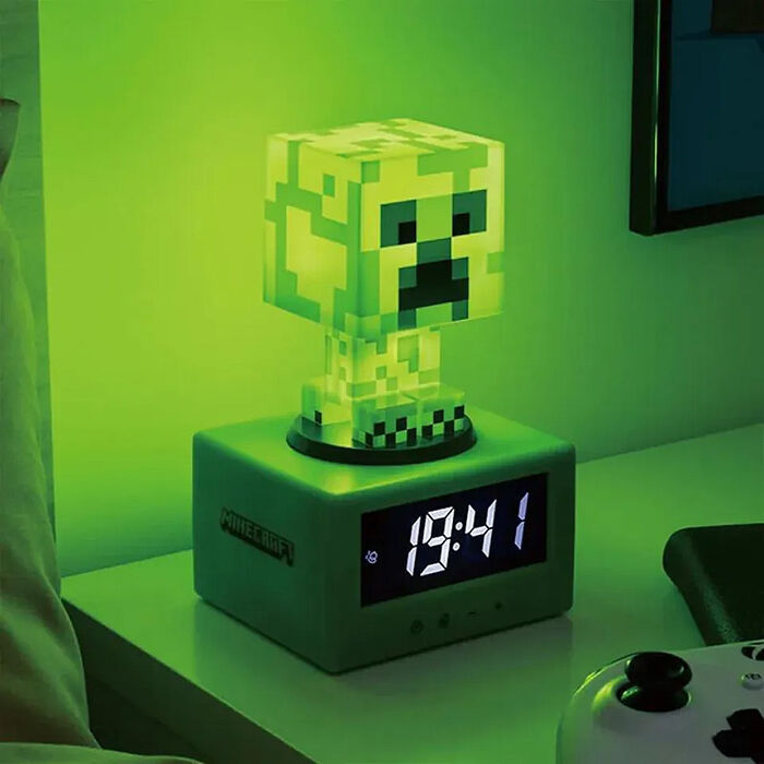 Paladone UK Minecraft 麥塊 苦力怕造型 / 草地造型 Figure 3合1 鬧鐘小夜燈